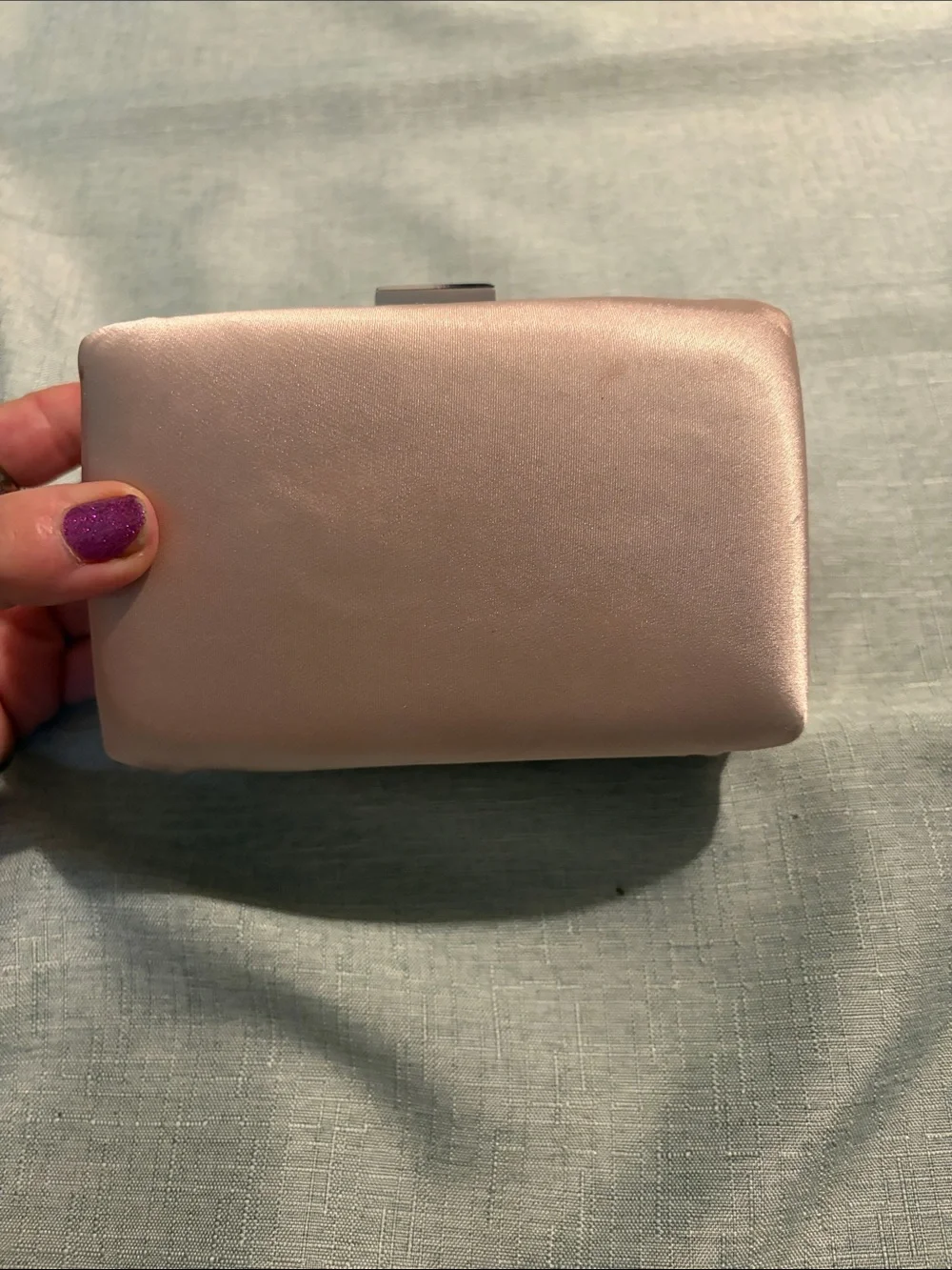 Lulu Townsend Rose Gold Pleated Twist Clutch